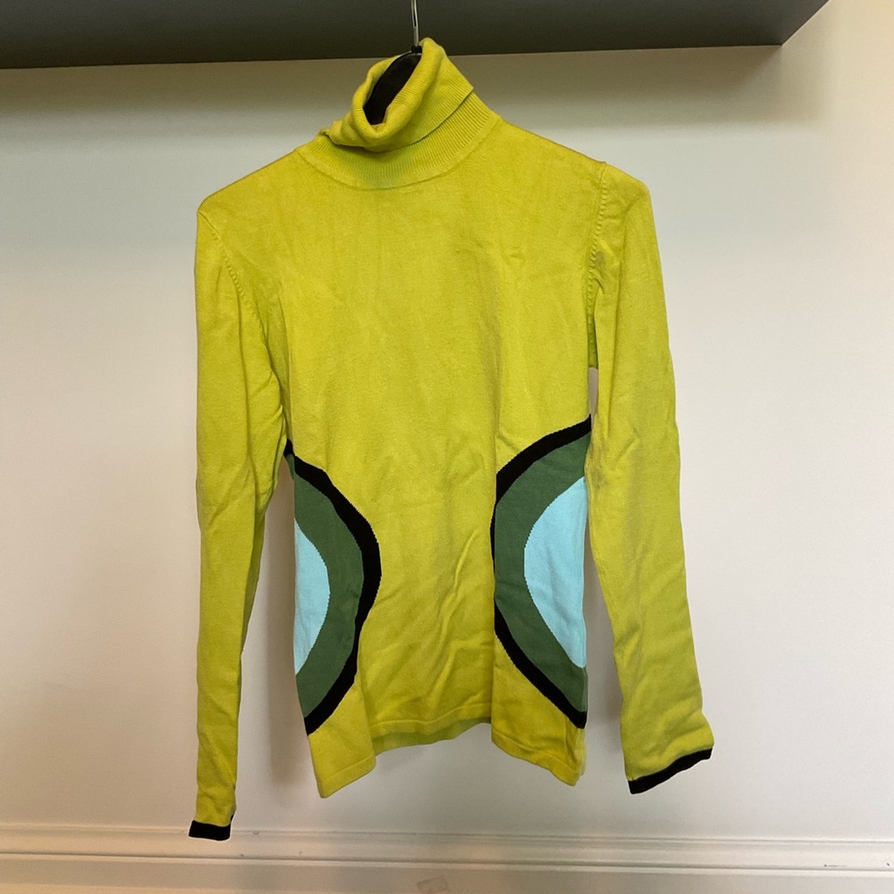 Jean Paul Berlin Green 70s Print Turtleneck Sweater